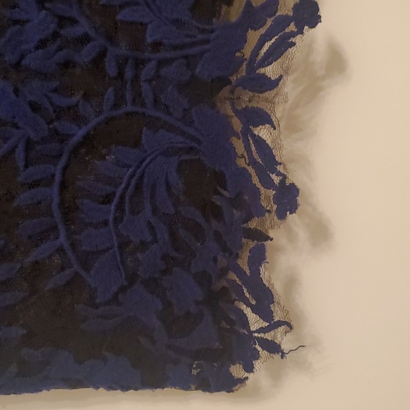 Tadashi Blue and Black Cocktail Lace Dress - Picture 3 of 6